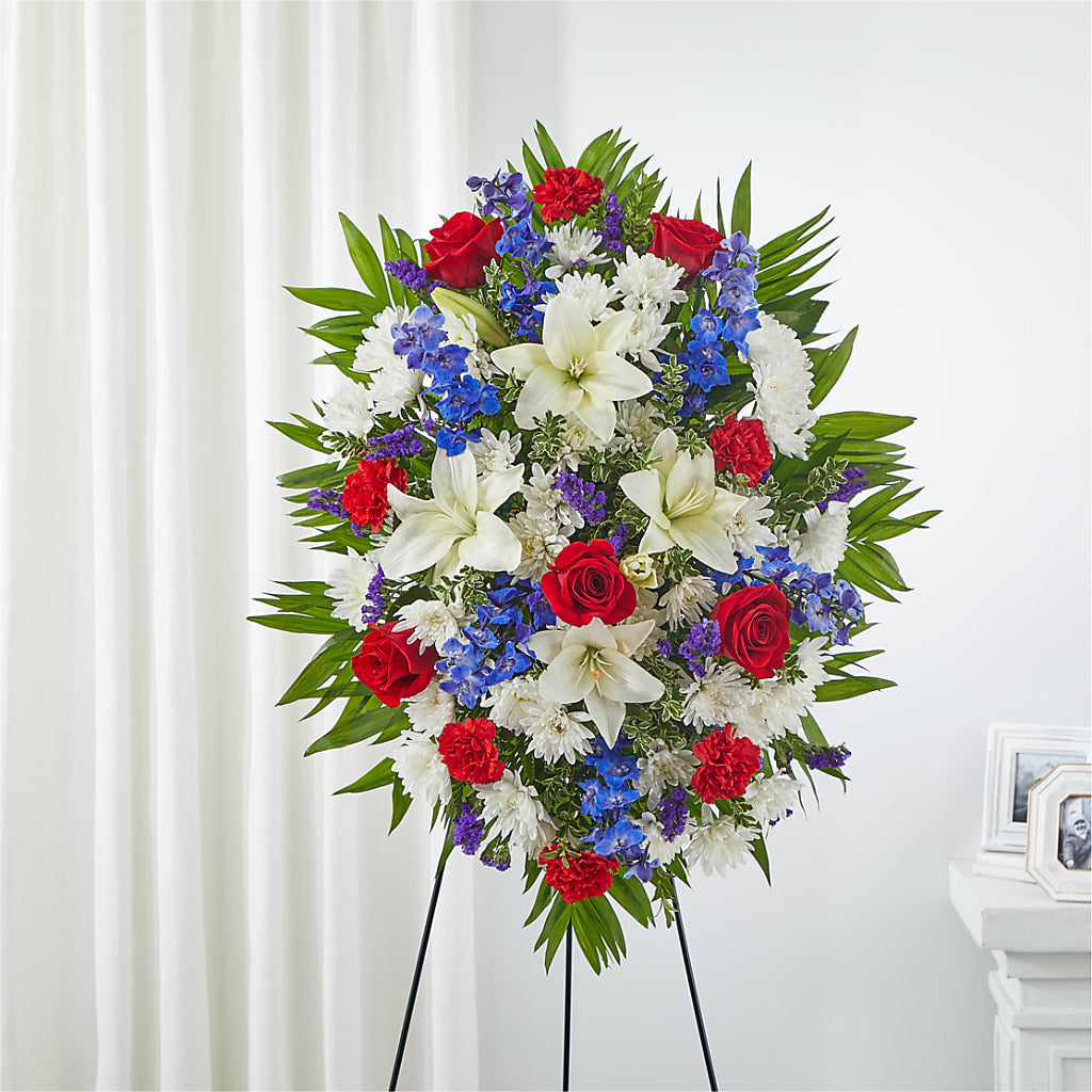 Cherished Service Standing Spray – One Of A Kind Designs, Bakersfield CA