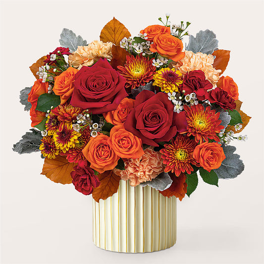Merlot Bouquet with Ivory Vase –  One Of A Kind Designs, Bakersfield CA