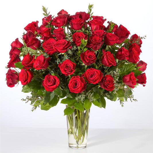 Forever Yours Fifty Stem Red Rose Bouquet –  One Of A Kind Designs, Bakersfield CA